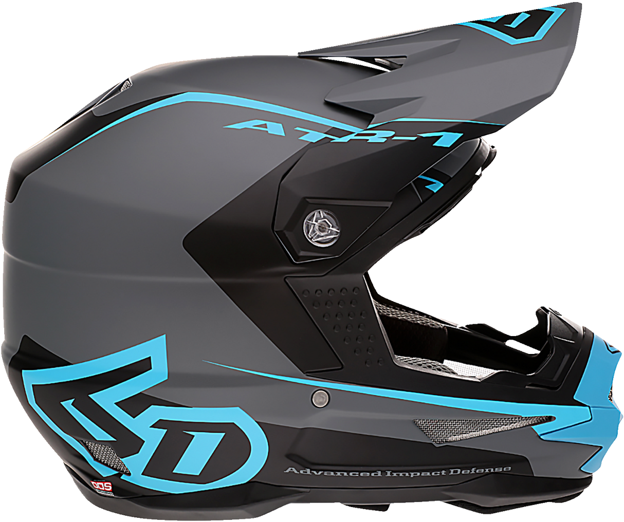 6D ATR-1 Motorcycle Helmet - Stealth - Cyan - Large 10-4627