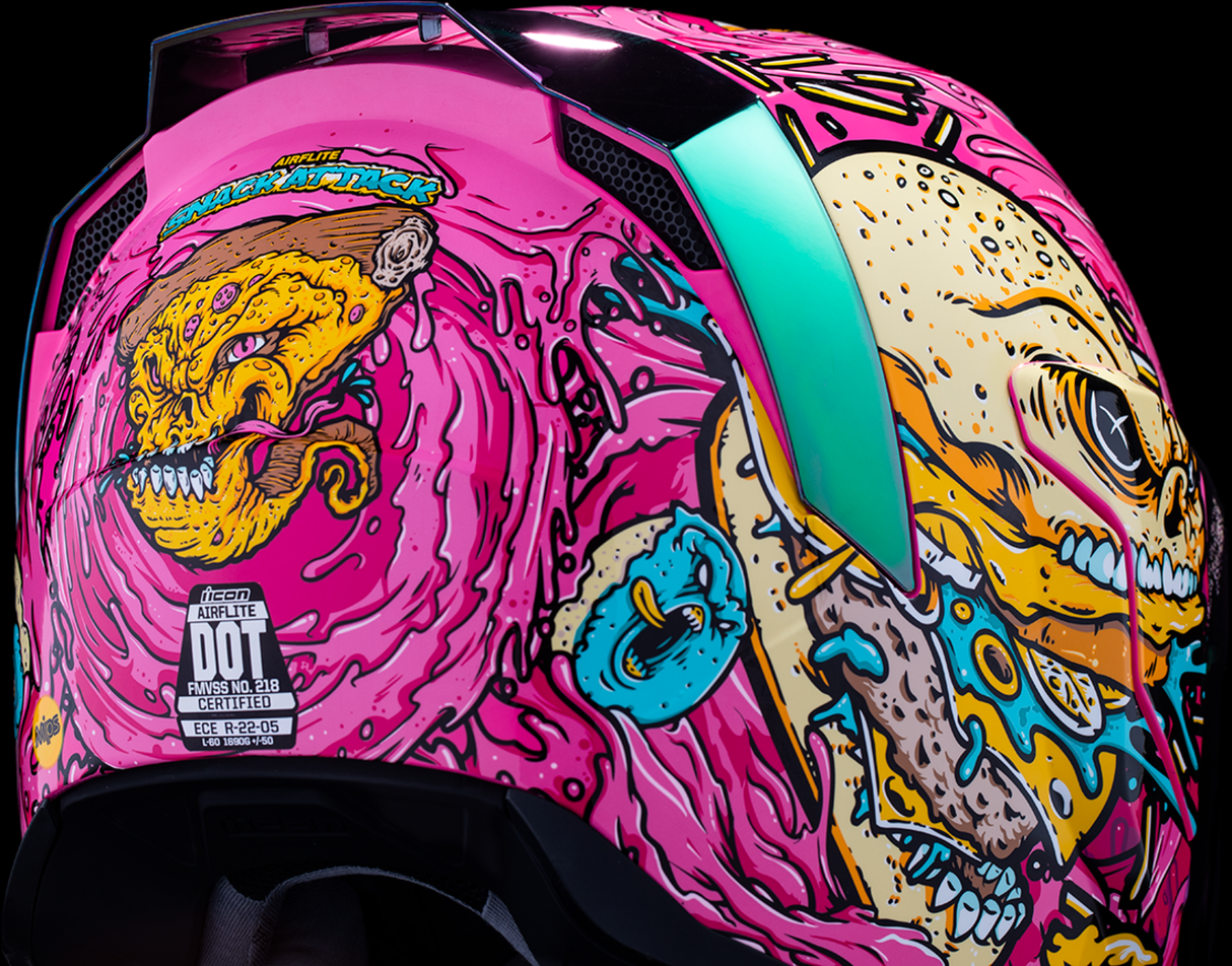 ICON Airflite™ Motorcycle Helmet - Snack Attack - MIPS® - Pink - XS 0101-16921