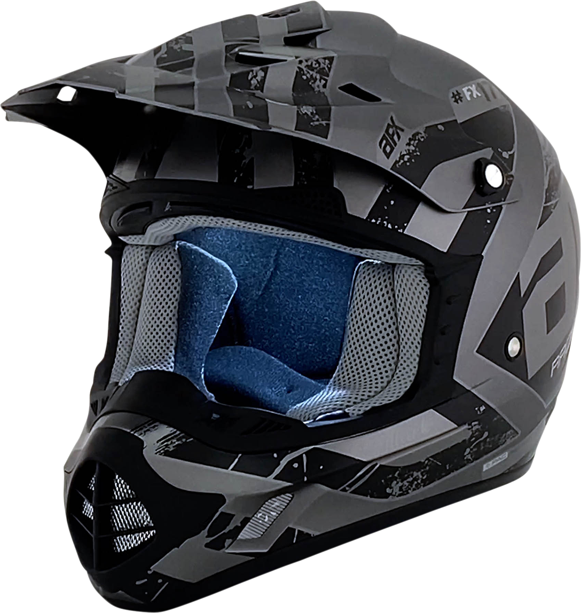 AFX FX-17Y Motorcycle Helmet - Attack - Frost Gray/Matte Black - Large 0111-1398