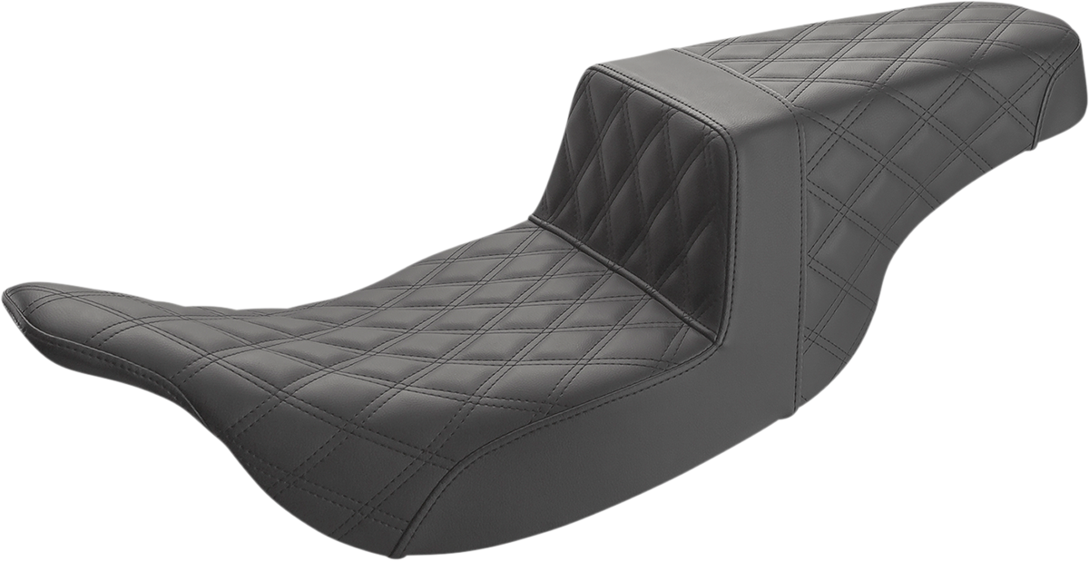 SADDLEMEN Step-Up Seat - Full Lattice Stitch - Black 897-07-175