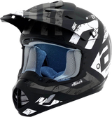 AFX FX-17Y Motorcycle Helmet - Attack - Matte Black/Silver - Medium 0111-1400