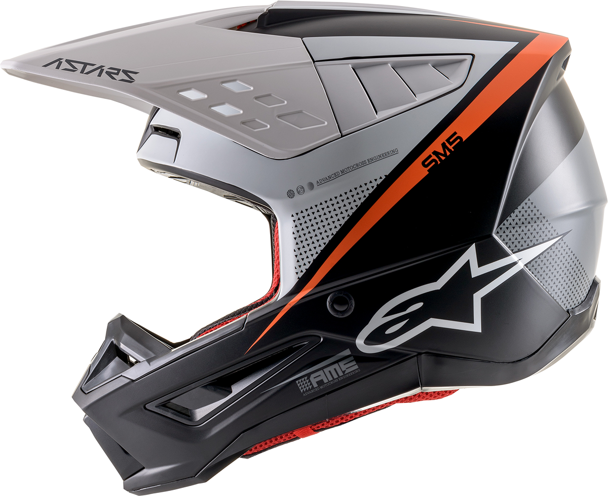 ALPINESTARS SM5 Motorcycle Helmet - Rayon - Black/White/Orange - Small 8304121-1242-SM