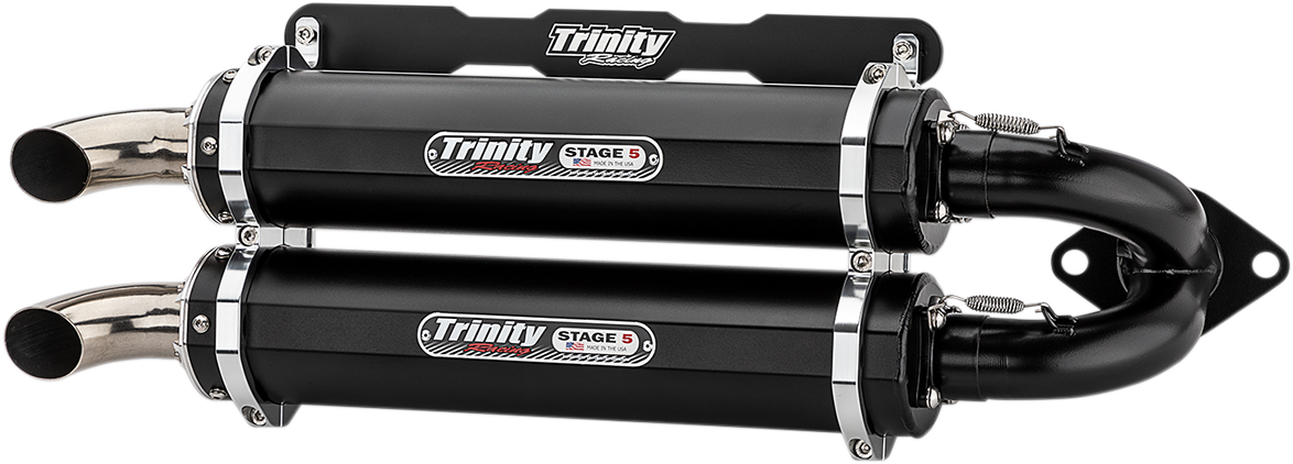 TRINITY RACING Stage 5 Slip-On Dual Muffler - Cerakote Black TR-4165S-CB