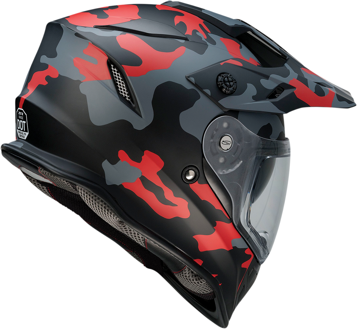 Z1R Range Motorcycle Helmet - Camo - Red - Large 0140-0096