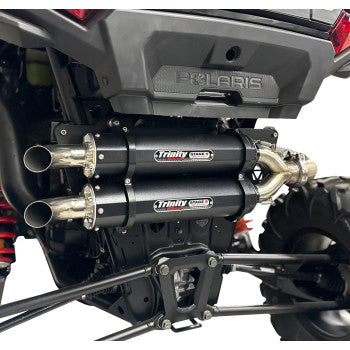 Polaris RZR XP 1000 2024-2025 Exhaust TRINITY RACING Black Stage 5 Dual Slip-On Mufflers Cerakote TR-4186S-C2