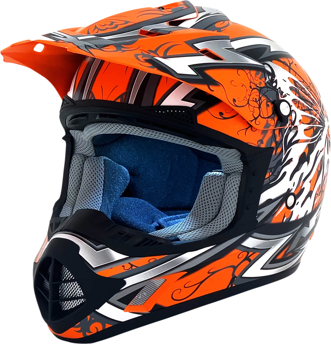 AFX FX-17 Motorcycle Helmet - Butterfly - Matte Orange - Small 0110-7112