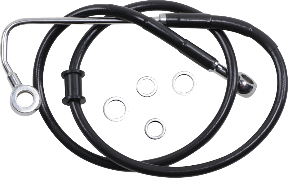 DRAG SPECIALTIES Brake Line - +2" - Black - '15-'17 Softail 618299-2BLK