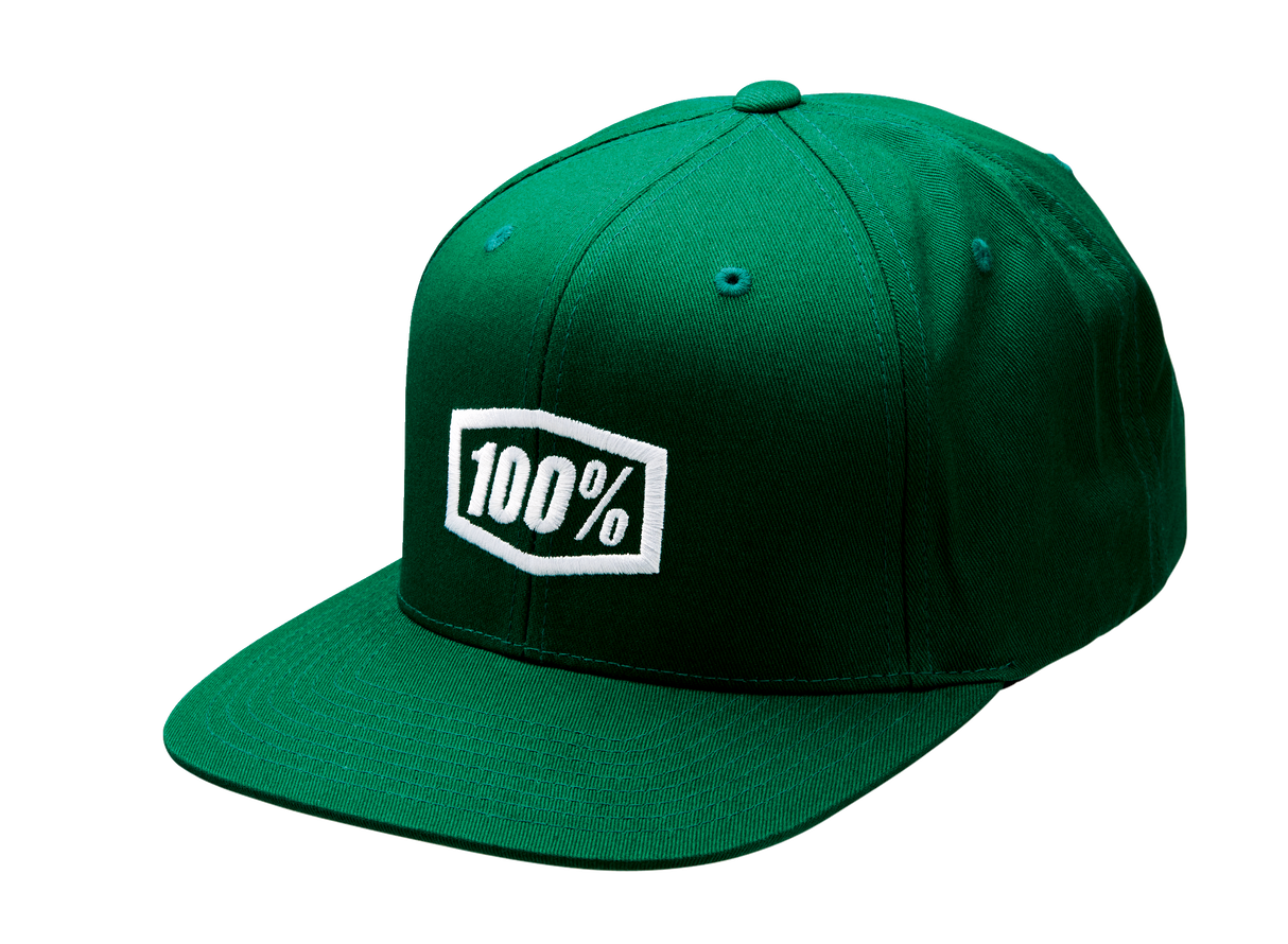 100% Icon Snapback Hat - Forest Green - One Size 20044-00002