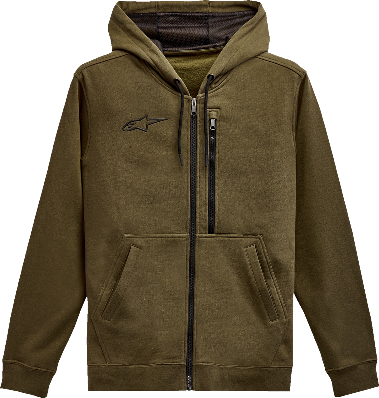 ALPINESTARS Asymmetrical Zip-up Hoodie - Military - XL 121351030690XL