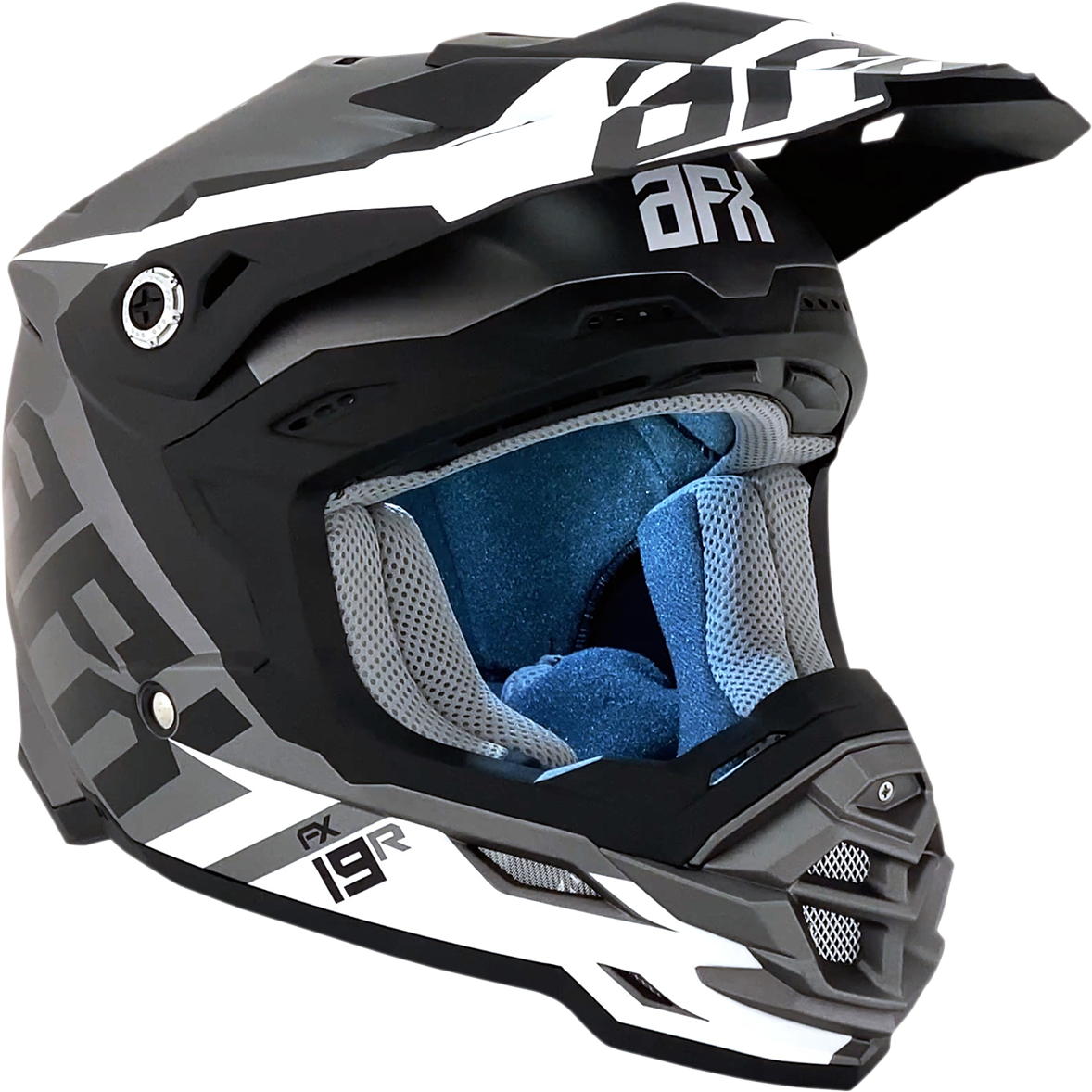 AFX FX-19R Motorcycle Helmet - Racing - Frost Gray - Medium 0110-7074