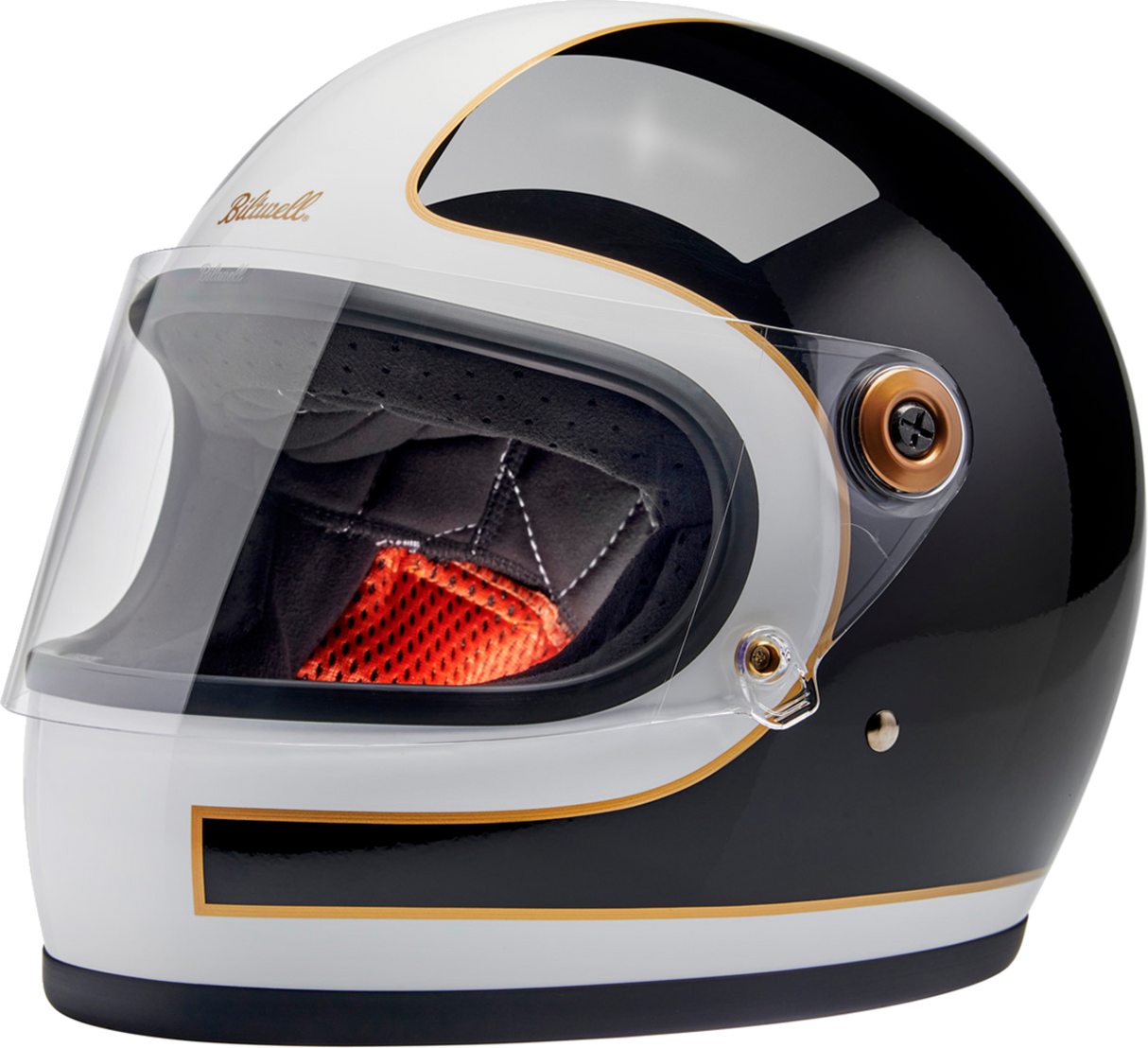 BILTWELL Gringo S Helmet - Gloss White/Black Tracker - 2XL 1003-566-506