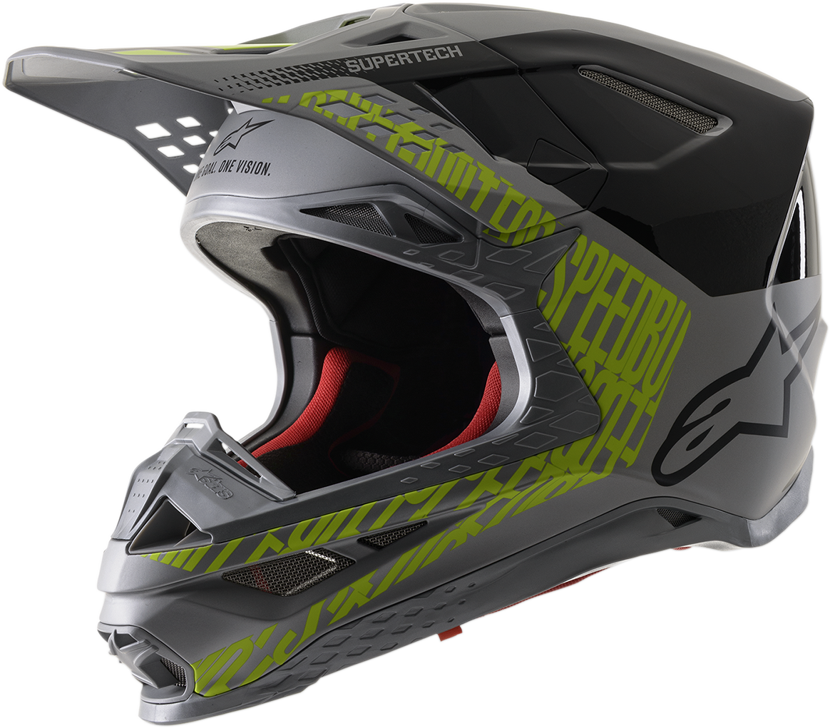 ALPINESTARS Supertech M8 Motorcycle Helmet - Triple - MIPS - Silver/Black/Yellow Fluo - Small 8301319-1955-SM