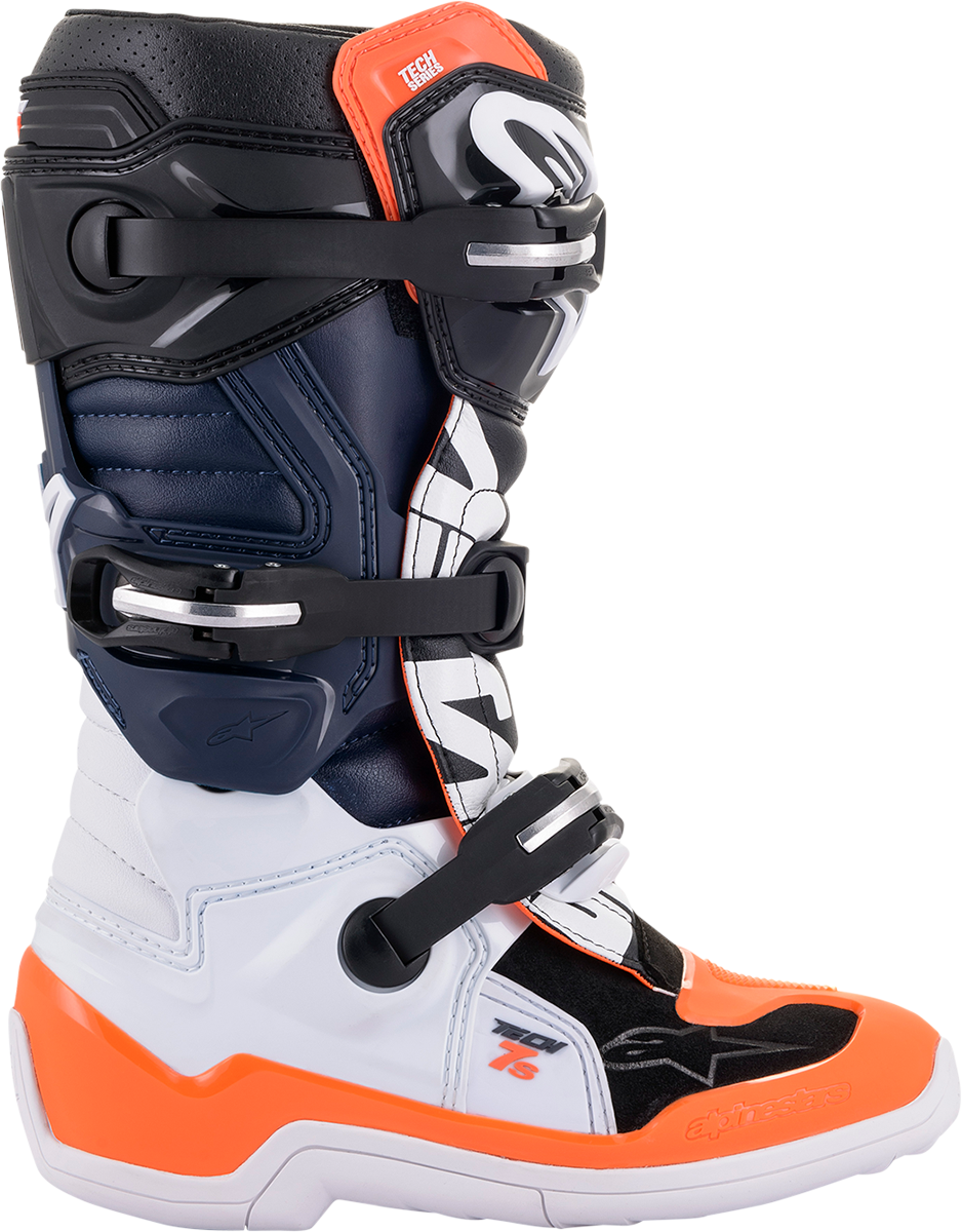 ALPINESTARS Youth Tech 7S Boots - Black/Orange/White - US 6 2015017-1241-6