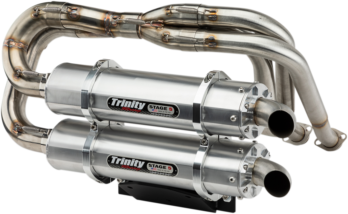 TRINITY RACING Stage 5 Exhaust - Brushed Aluminum TR-4168D