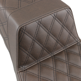 SADDLEMEN Step-Up Seat - Full Lattice Stitch - Brown 897-06-175BR