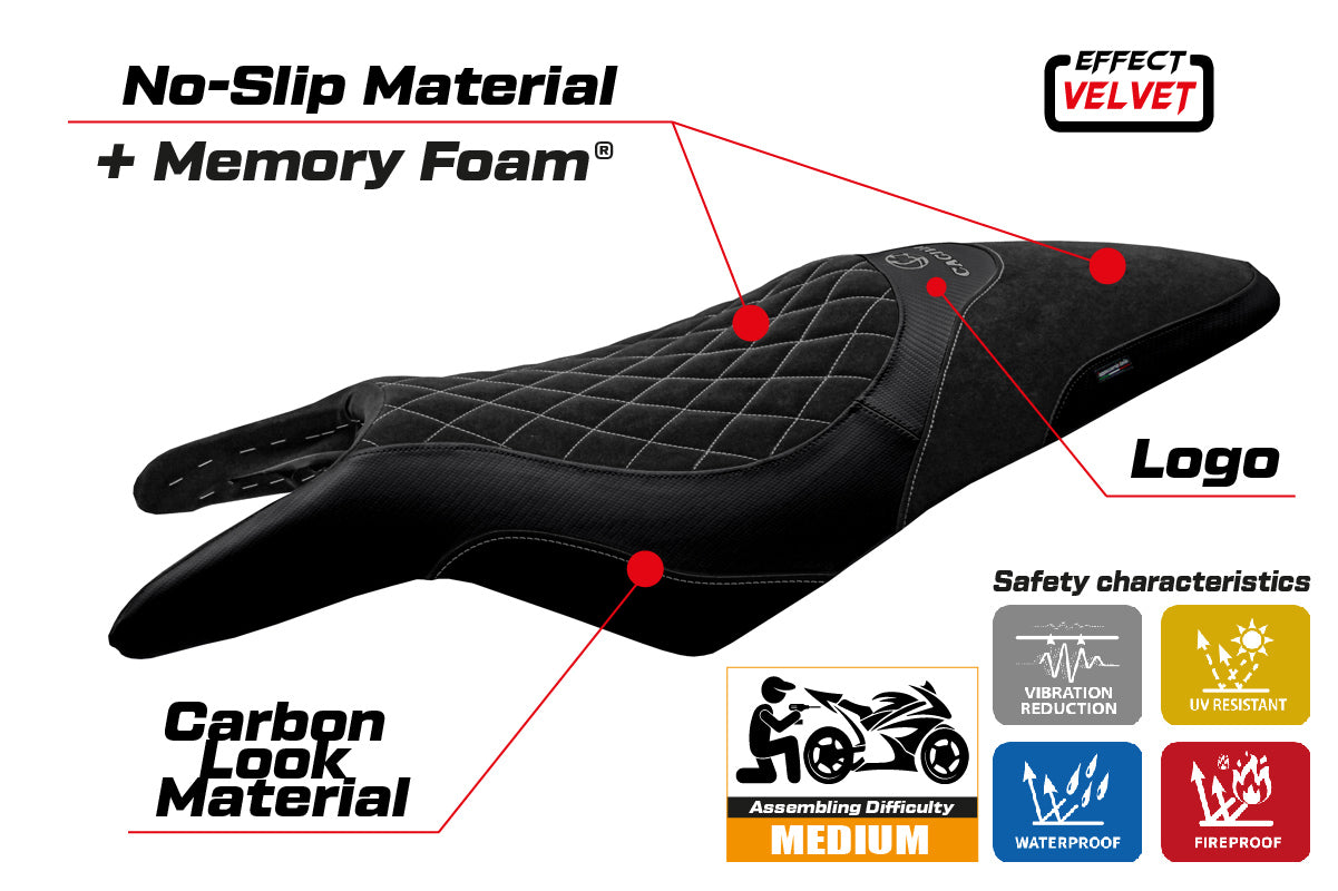 Cagiva Raptor 650-1000 2000-2005 2006 2007 Seat Cover Tappezzeria Comfort Black