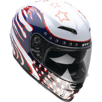 Z1R Jackal Motorcycle Helmet - Patriot - Red/White/Blue