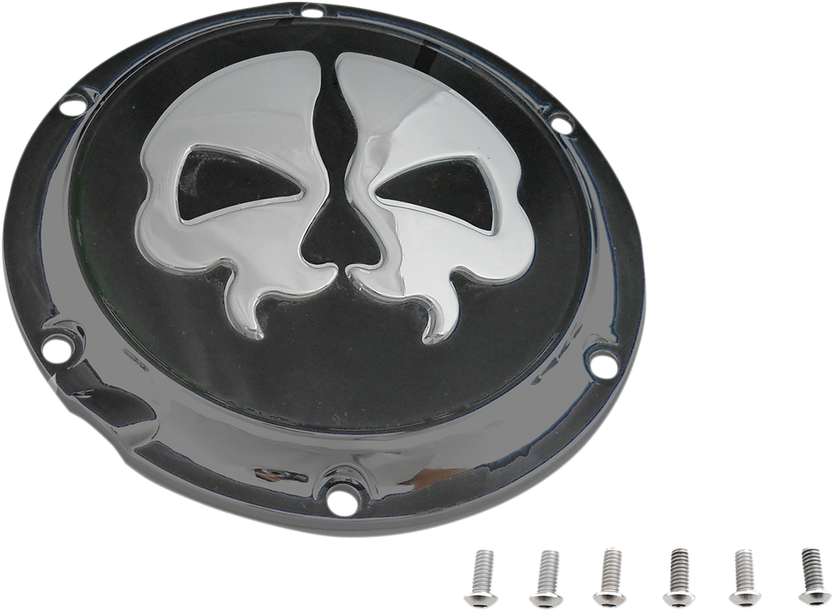 DRAG SPECIALTIES Split Skull Derby Cover - Black 78044B