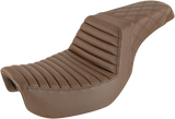 SADDLEMEN Step-Up Seat - Front Tuck-n-Roll/Rear Lattice Stitch - Brown 818-30-176BR