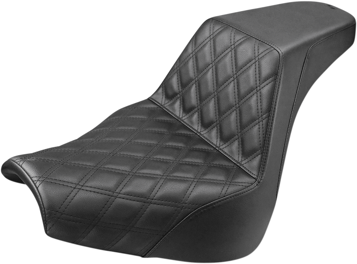 SADDLEMEN Step-Up Seat - Front Lattice Stitch - Black 818-31-172