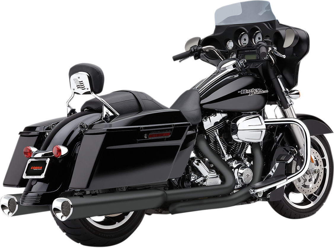 COBRA Tri Flo Mufflers for '95-'16 Bagger - Black 6212RB