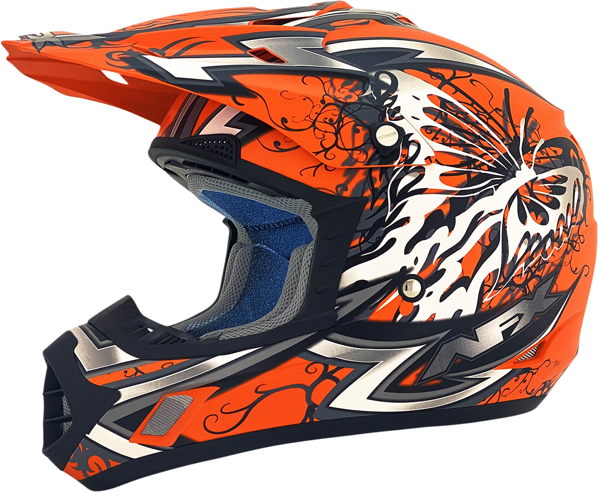 AFX FX-17Y Motorcycle Helmet - Butterfly - Matte Orange - Small 0111-1381