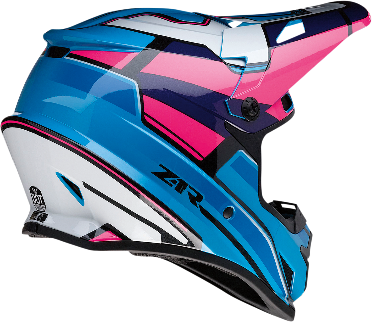 Z1R Rise Motorcycle Helmet - MC - Pink/Blue - Large 0110-7187