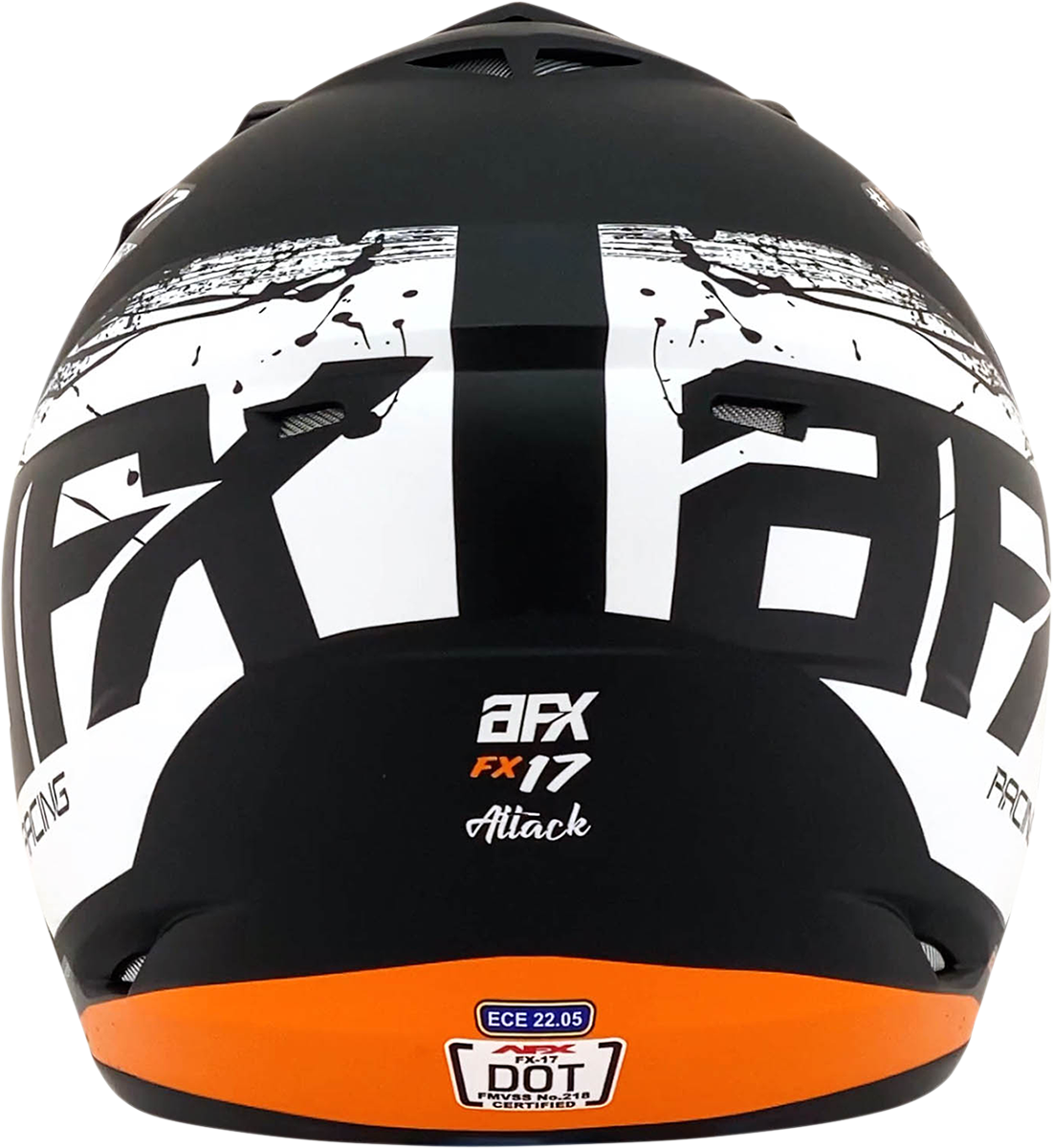 AFX FX-17 Motorcycle Helmet - Attack - Matte Black/Orange - XS 0110-7154