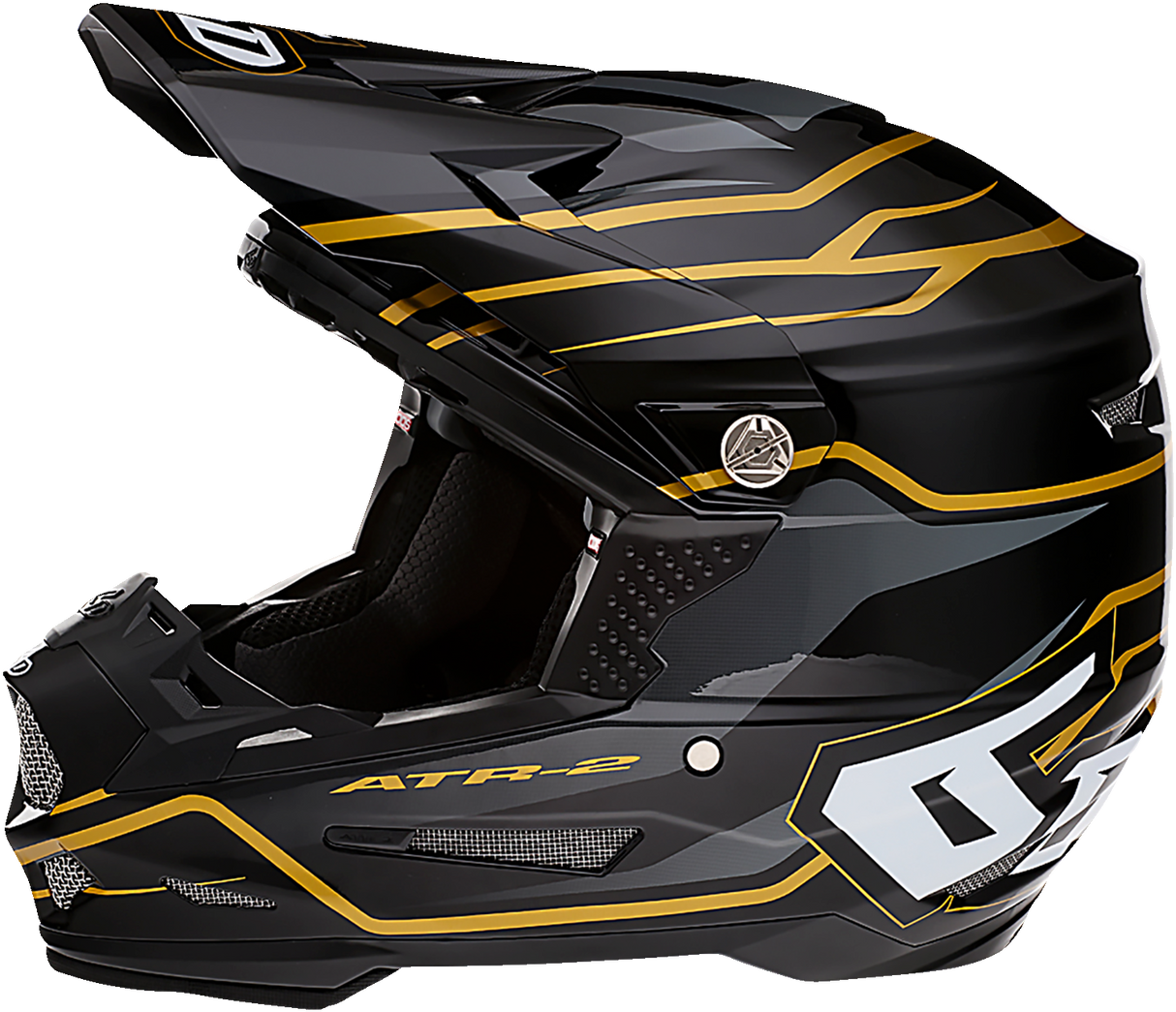 6D ATR-2 Motorcycle Helmet - Phase - Black/Gold - Small 12-2805