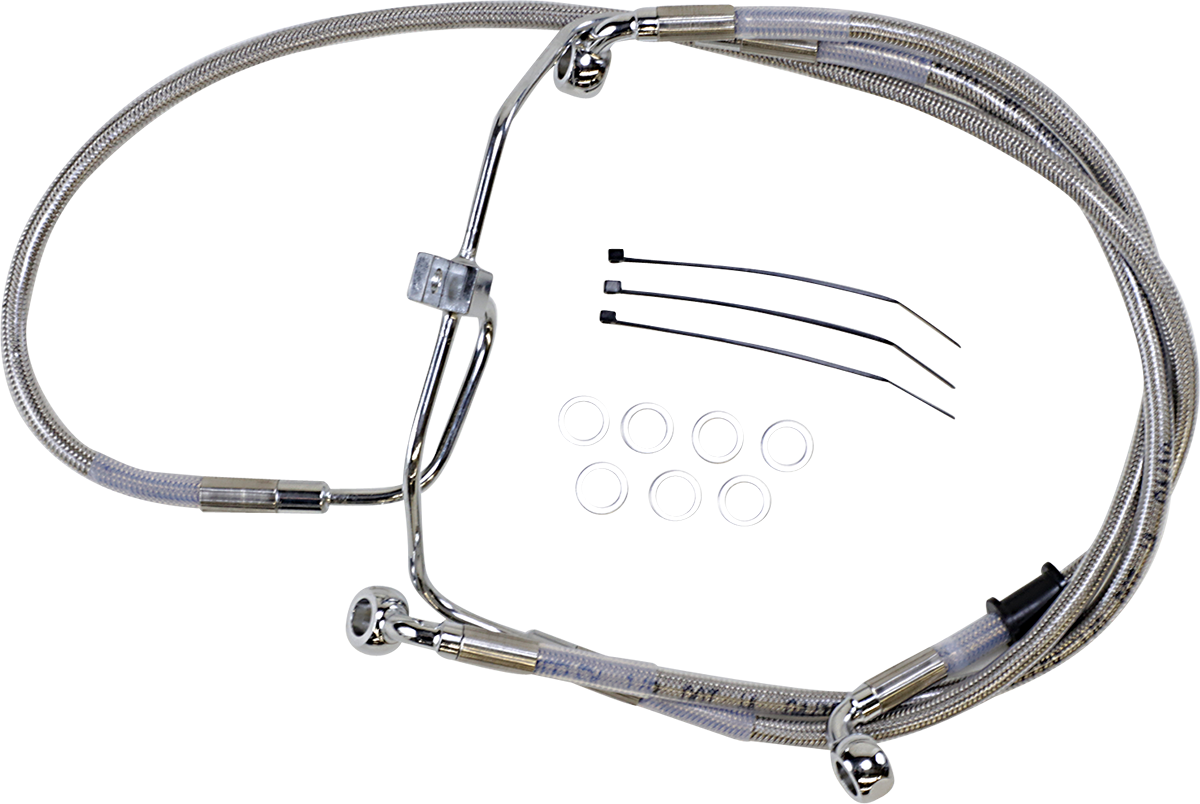 DRAG SPECIALTIES Brake Line - +8" - Stainless Steel - FXDF '08-'17 660325-8