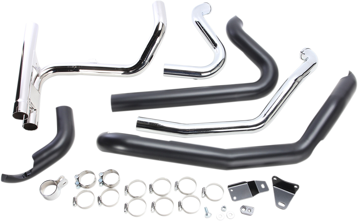 COBRA Powerport Dual Headpipes with Dual Bungs - Black 6253DBRB1