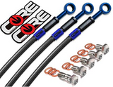 Kawasaki ZX9R 2002-2003 Front and Rear Brake Lines Carbon / Blue Steel Braided