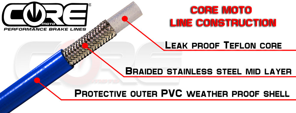 Kawasaki ZX12R 2004-2005 Front and Rear Brake Lines Red Steel Braided