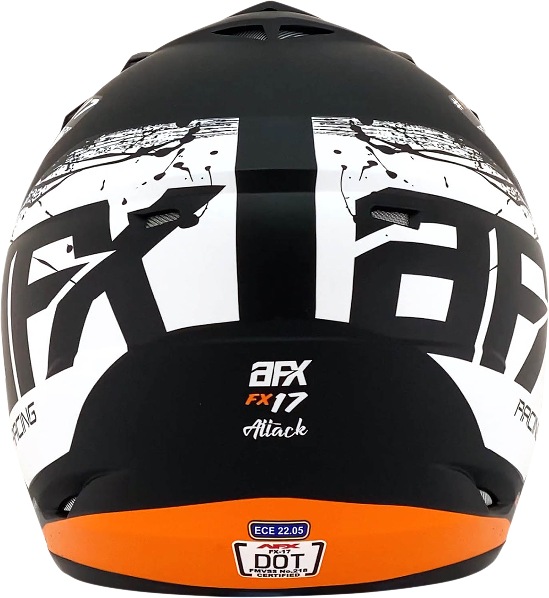 AFX FX-17Y Motorcycle Helmet - Attack - Matte Black/Orange - Medium 0111-1406