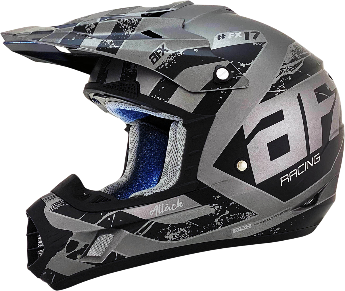 AFX FX-17 Motorcycle Helmet - Attack - Frost Gray/Matte Black - XS 0110-7136