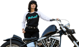 BILTWELL Women's 1985 Raglan T-Shirt - Black/White - Large 8144-060-004