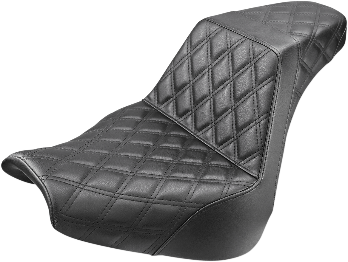 SADDLEMEN Step-Up Seat - Full Lattice Stitch - Black - FXBR/S 818-31-175