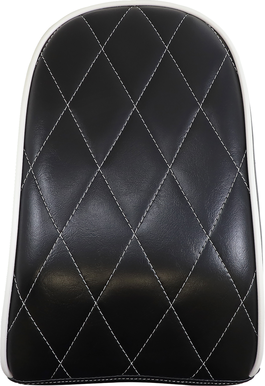 LE PERA Bare Bones Pillion Pad - Diamond - Black w/ White Stitch - FL/FX '18-'22 LYB-007PDMWTP