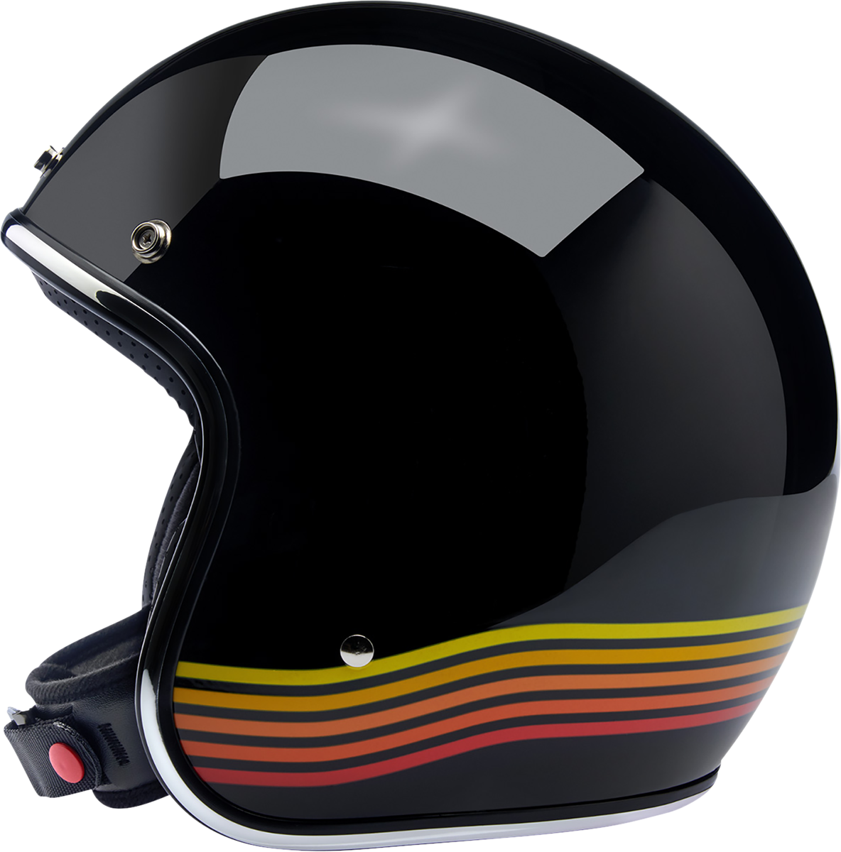 BILTWELL Bonanza Motorcycle Helmet - Gloss Black Spectrum - Small 1001-536-202