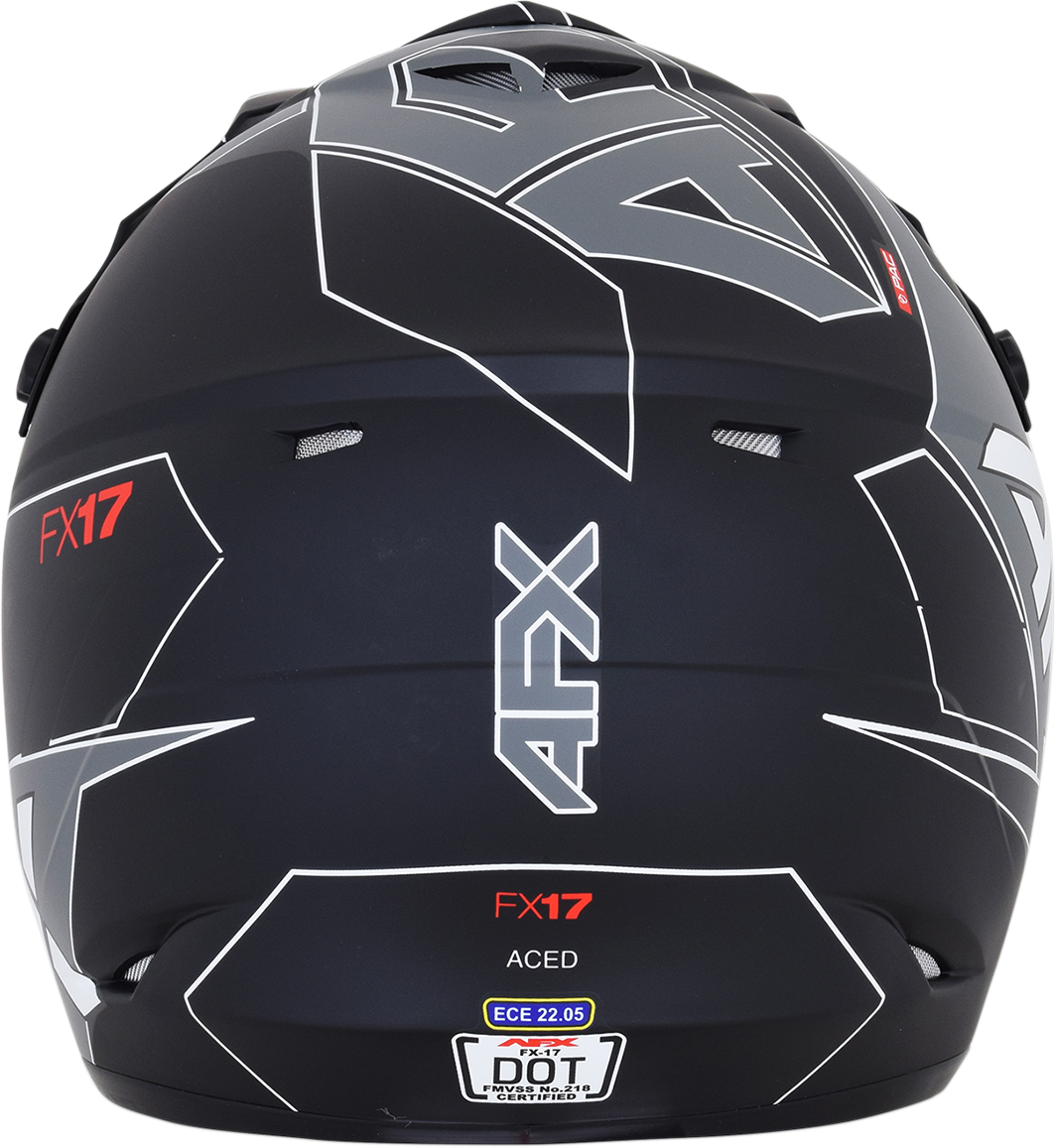 AFX FX-17 Motorcycle Helmet - Aced - Matte Black/White - Large 0110-6491