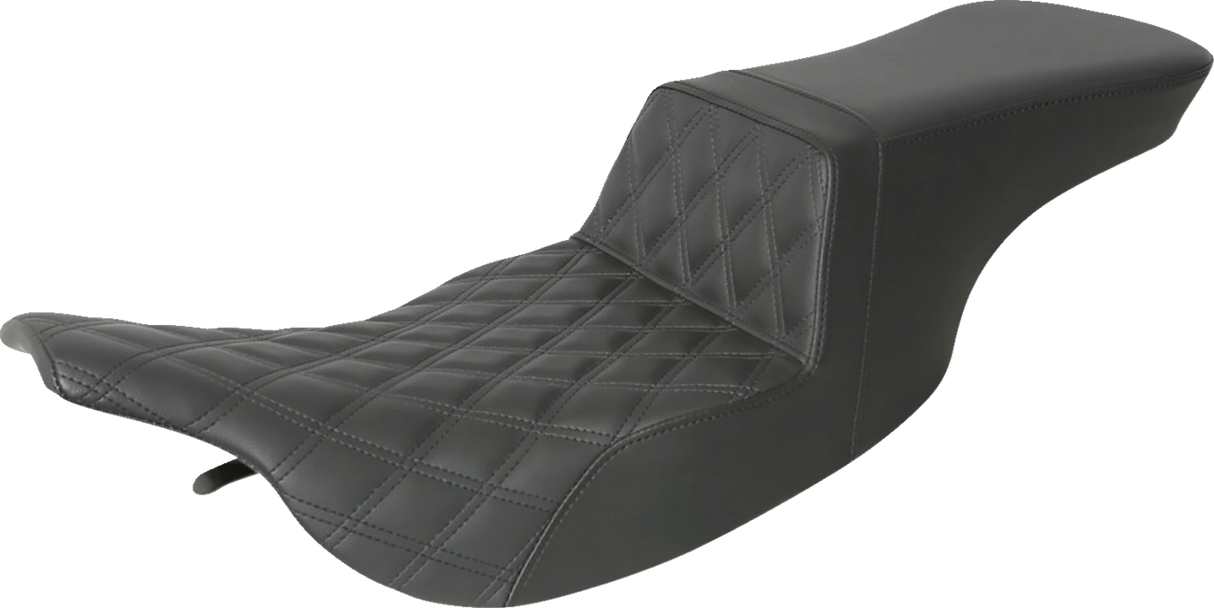 SADDLEMEN Step-Up Seat - Front Lattice Stitch - Black - FL 897-07-192