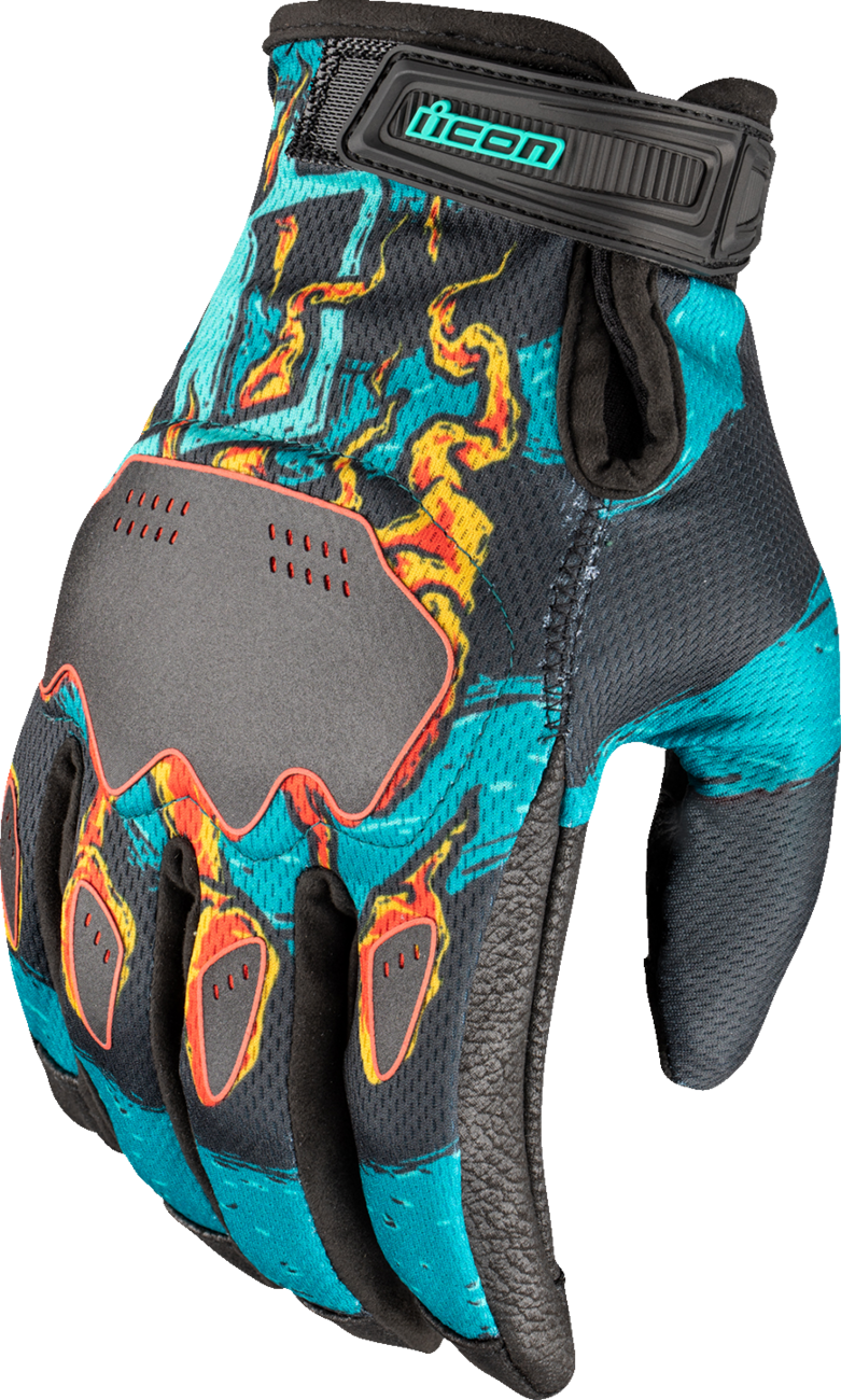 ICON Hooligan™ Munchies Gloves - Teal - 3XL 3301-4801