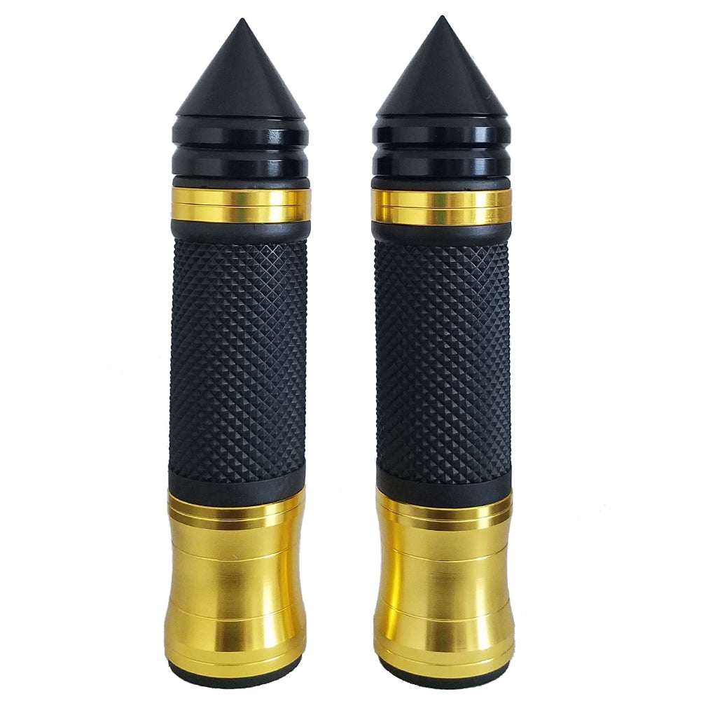 Honda CBR Black and Gold Aluminum / Rubber Grips With Spike Bar Ends