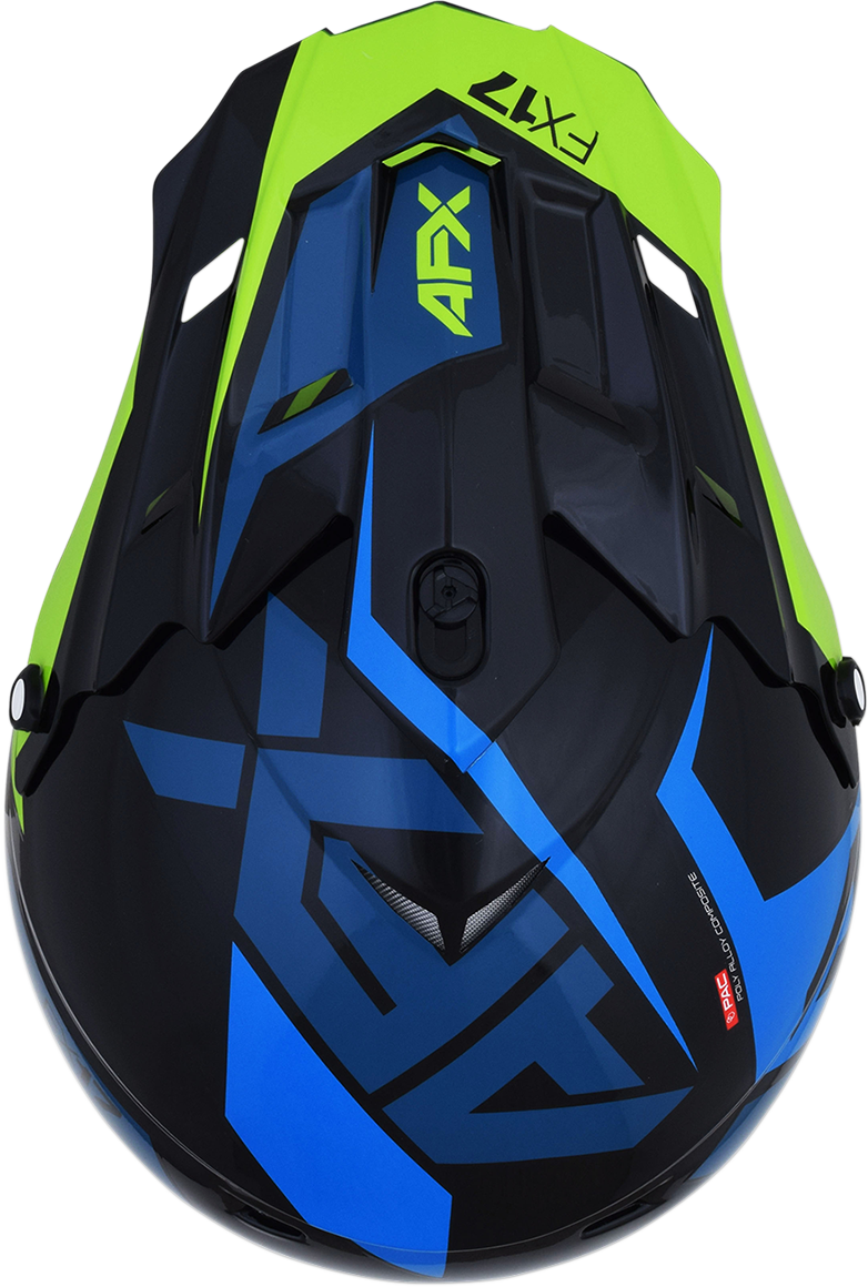 AFX FX-17 Motorcycle Helmet - Aced - Blue/Lime - Large 0110-6501