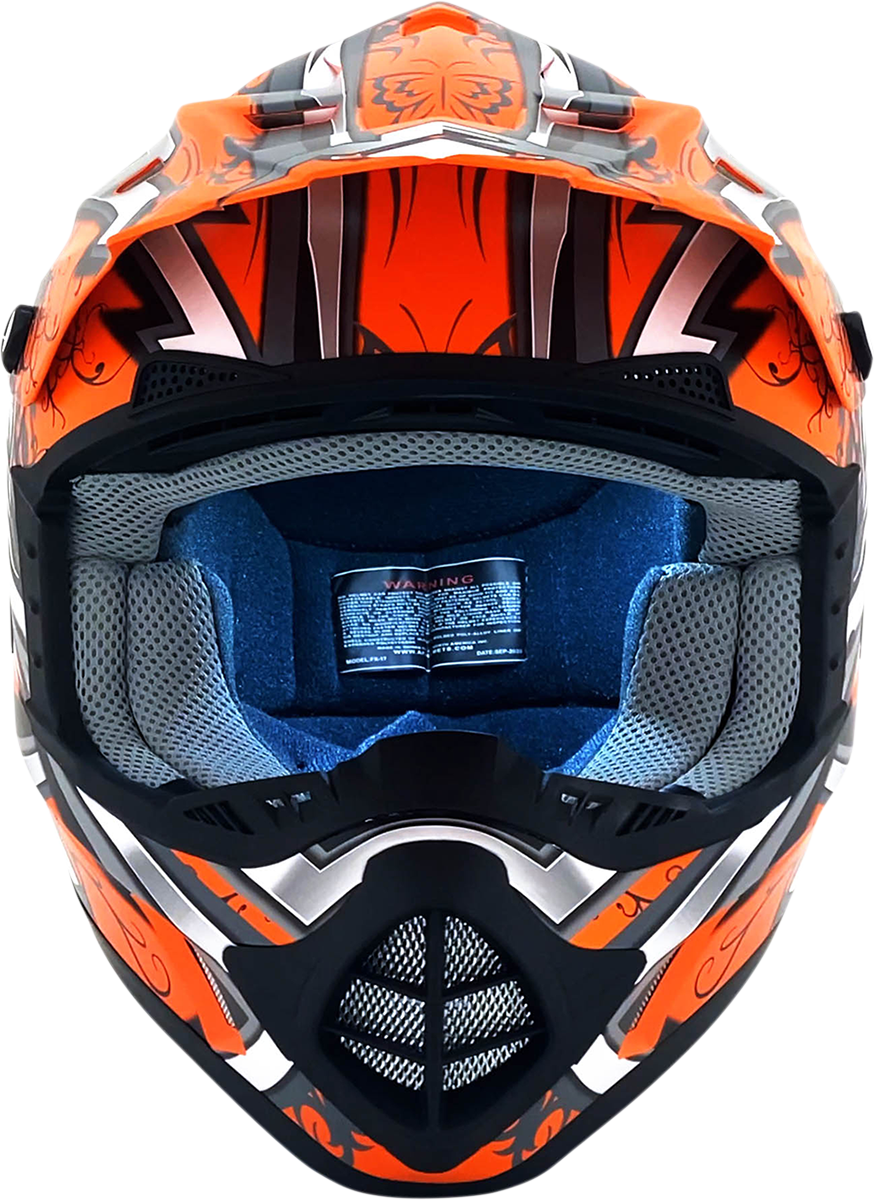 AFX FX-17Y Motorcycle Helmet - Butterfly - Matte Orange - Small 0111-1381