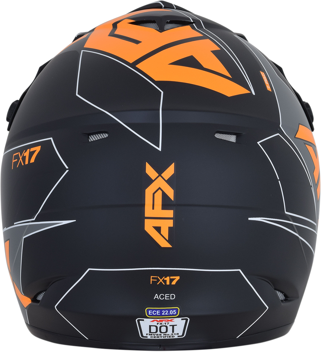 AFX FX-17 Motorcycle Helmet - Aced - Matte Black/Orange - Large 0110-6506