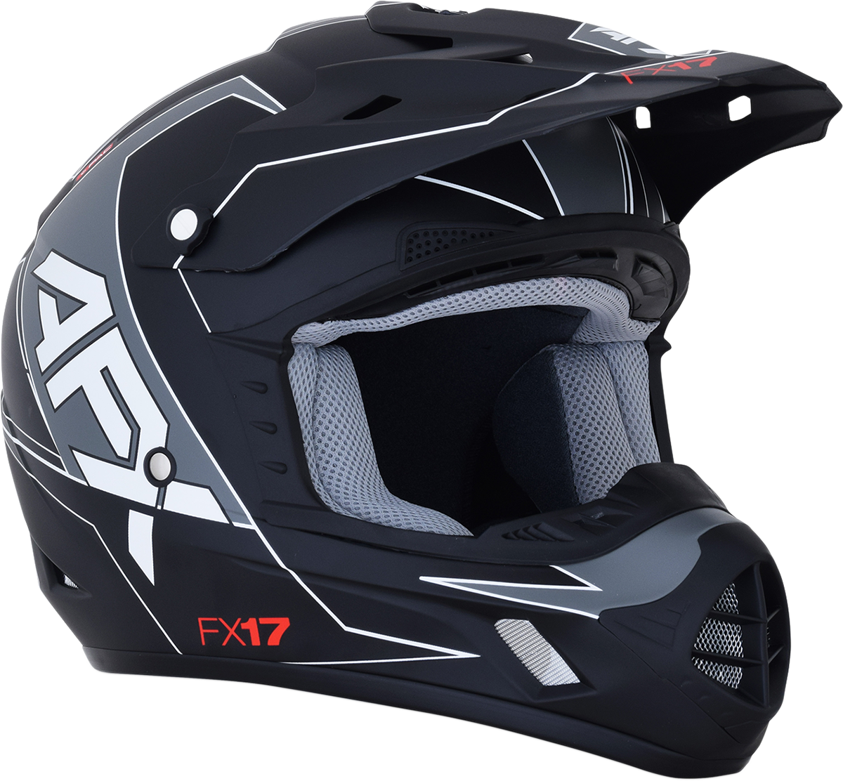 AFX FX-17 Motorcycle Helmet - Aced - Matte Black/White - Large 0110-6491