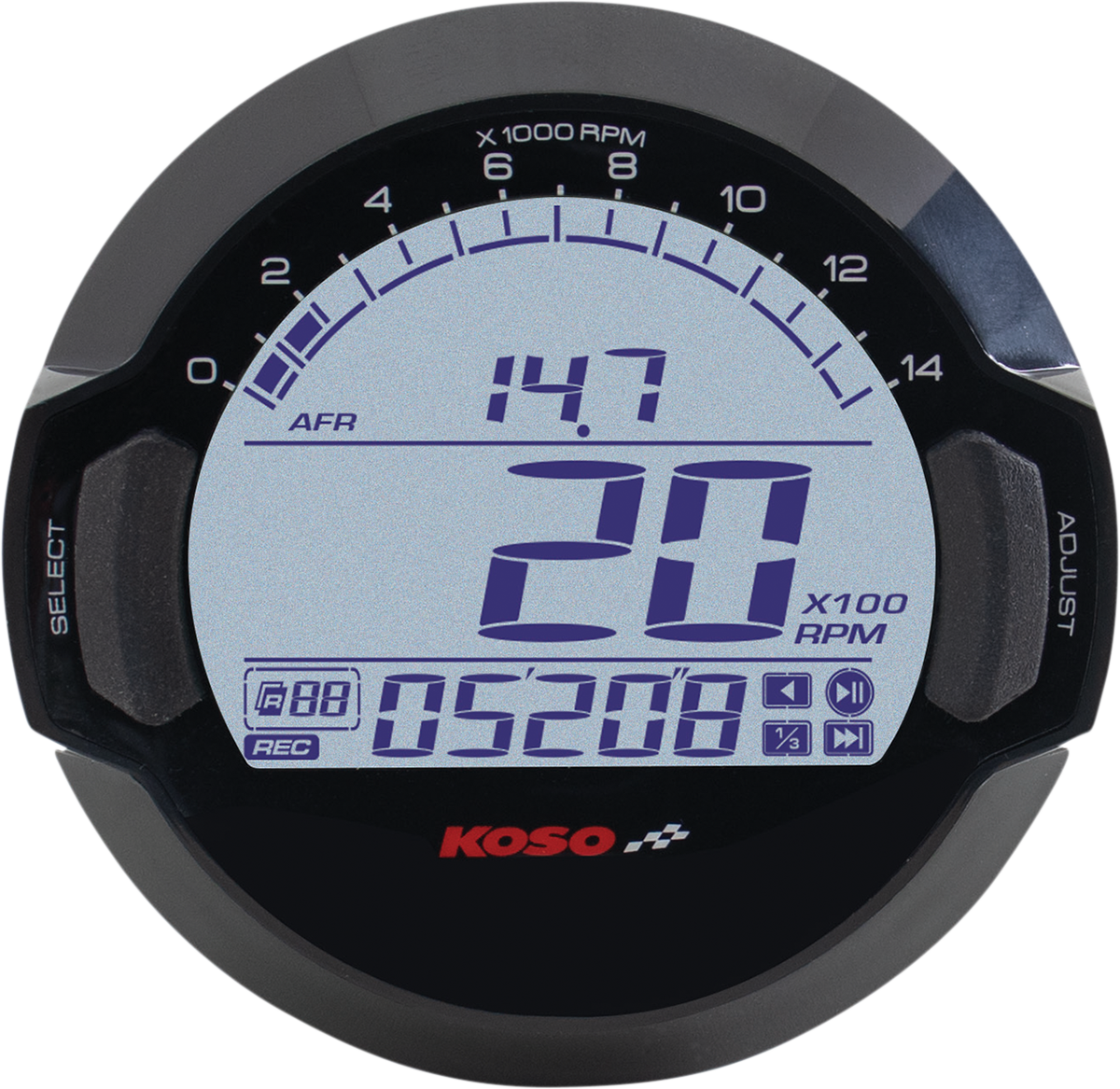 KOSO NORTH AMERICA Air/Fuel Gauge - Black - 6ft BB642W30