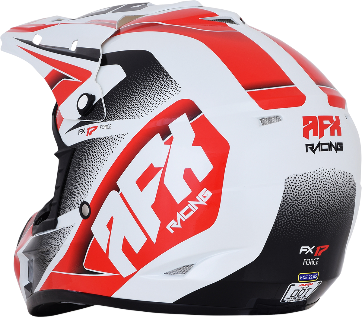 AFX FX-17 Motorcycle Helmet - Force - Pearl White/Red - Small 0110-5244