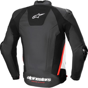 ALPINESTARS Missile v3 Leather Jacket - Black/White/Red Fluo - US 42 / EU 52  3100125-1231-52